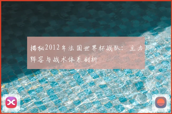 揭秘2012年法国世界杯战队:主力阵容与战术体系剖析